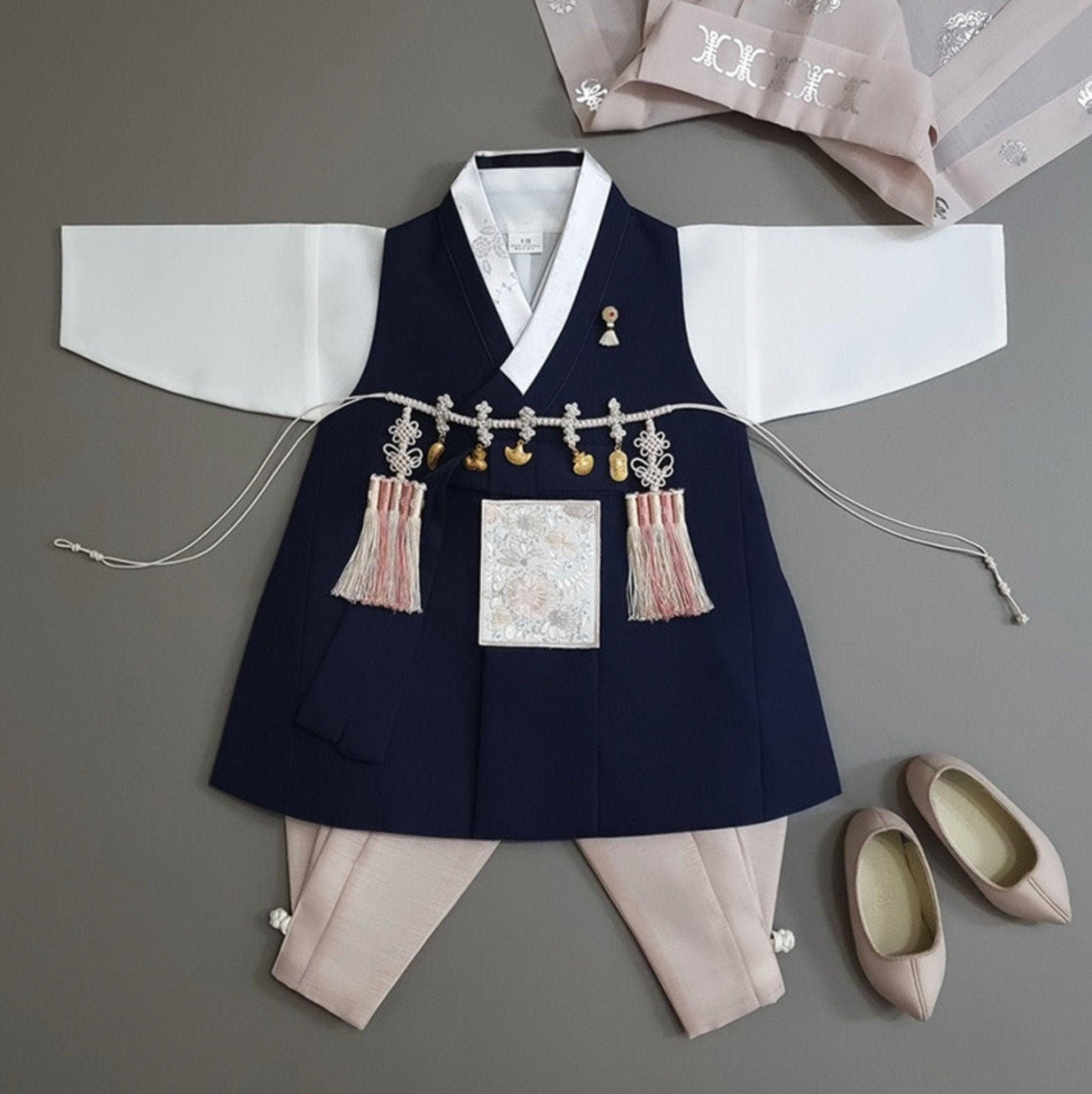 Hyunsoo Navy Solid Boy Hanbok (100D-15YR) - Native Korean