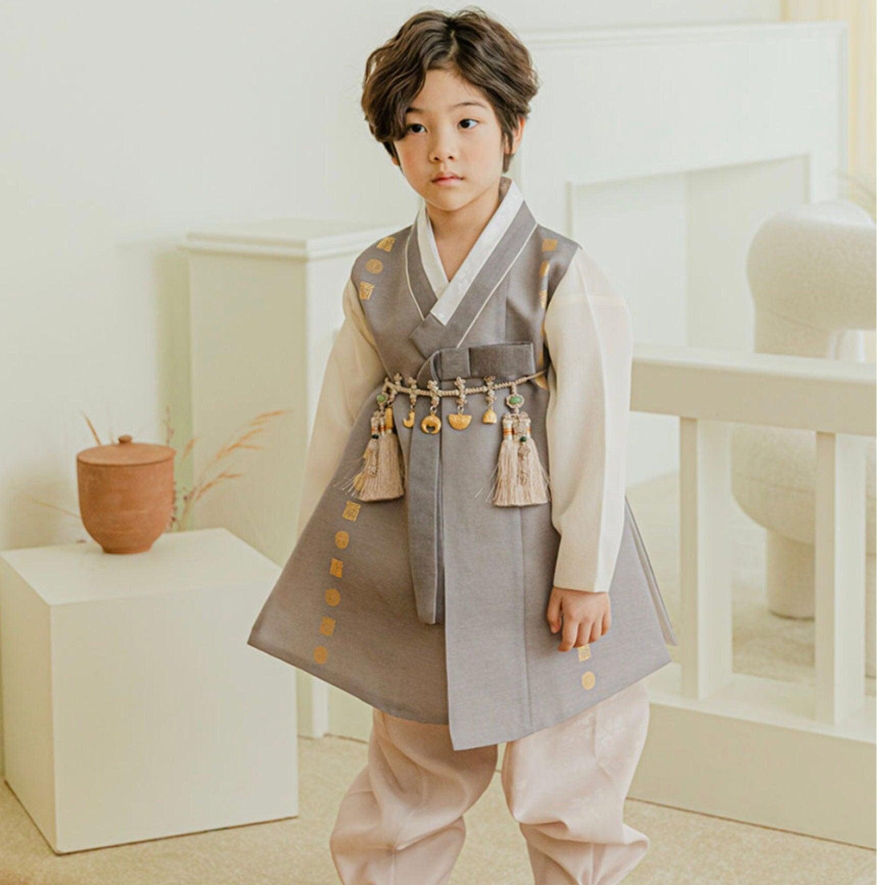 Hyunwoo Brown-gray Boy Hanbok (1-12YR) - Native Korean