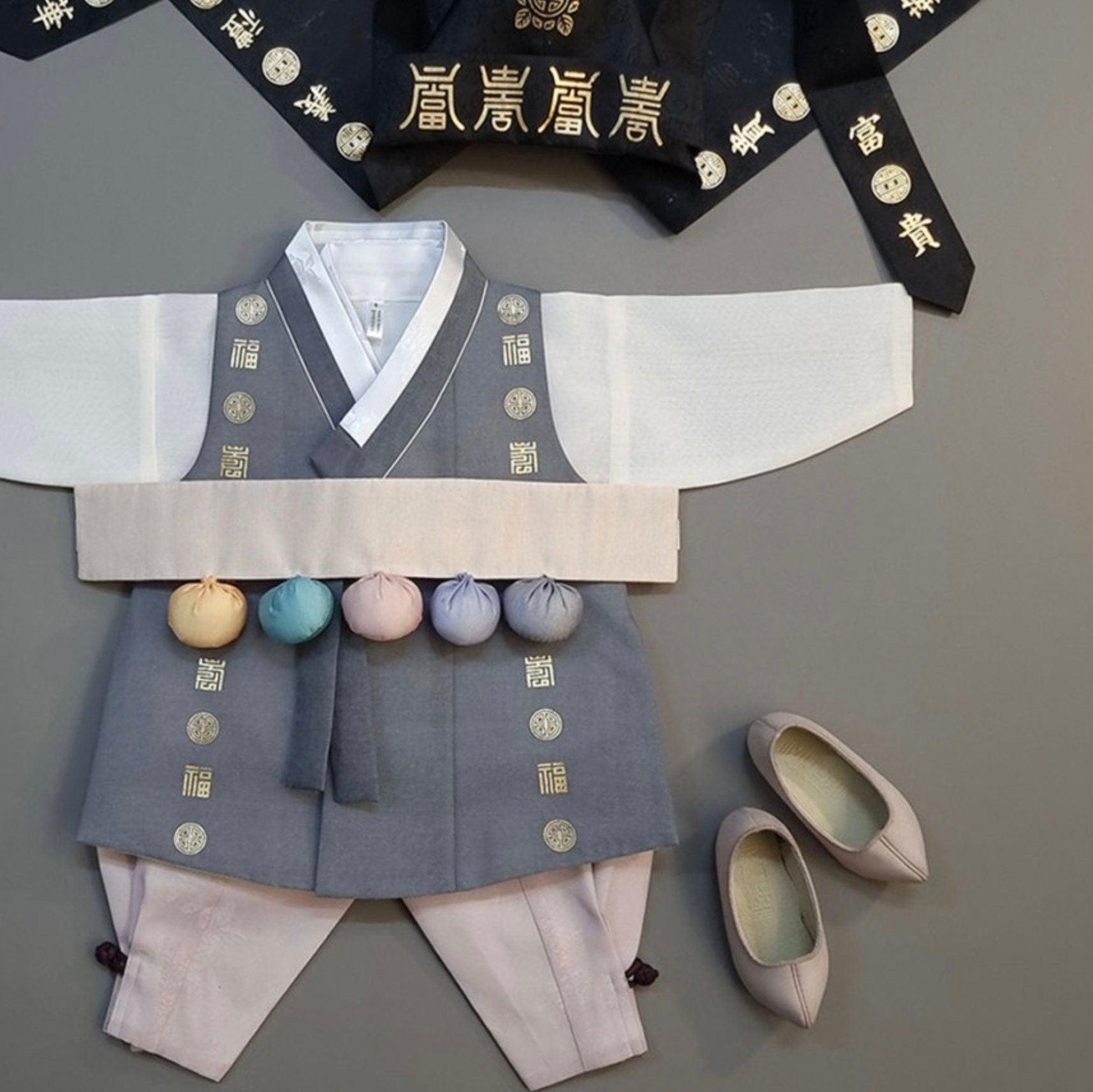 Hyunwoo Charcoal-gray Boy Hanbok (1-12YR) - Native Korean