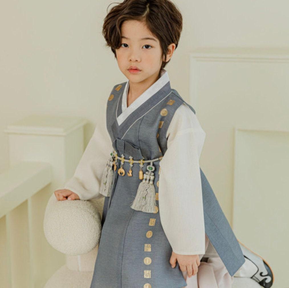 Hyunwoo Charcoal-gray Boy Hanbok (1-12YR) - Native Korean