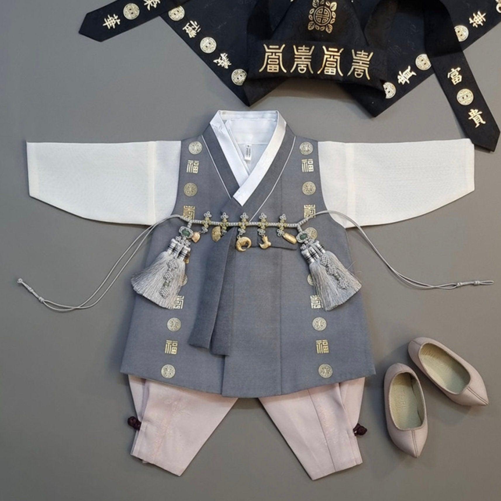 Hyunwoo Charcoal-gray Boy Hanbok (1-12YR) - Native Korean