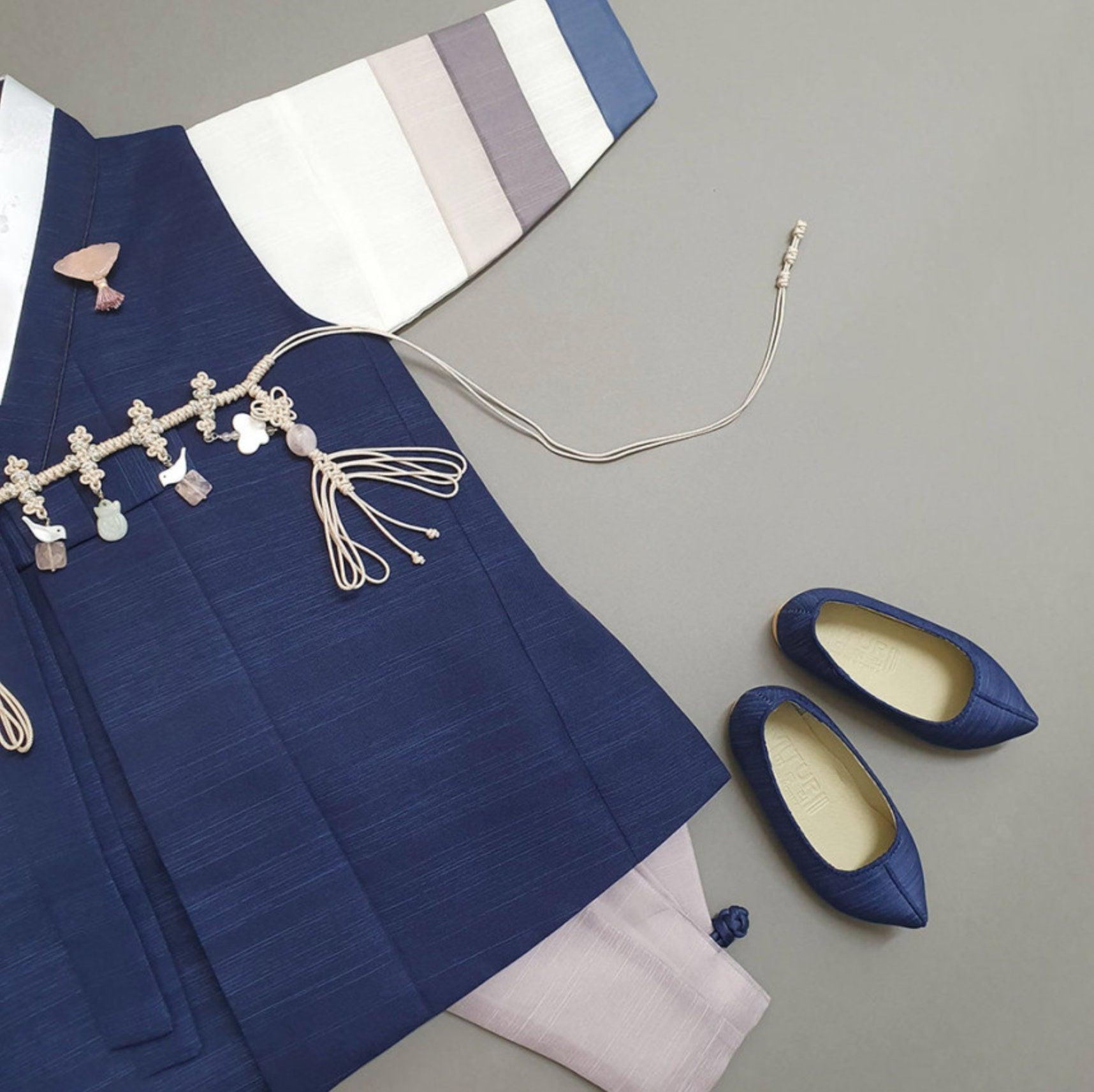 Indong Navy Stripe Boy Hanbok (100D-10YR) - Native Korean