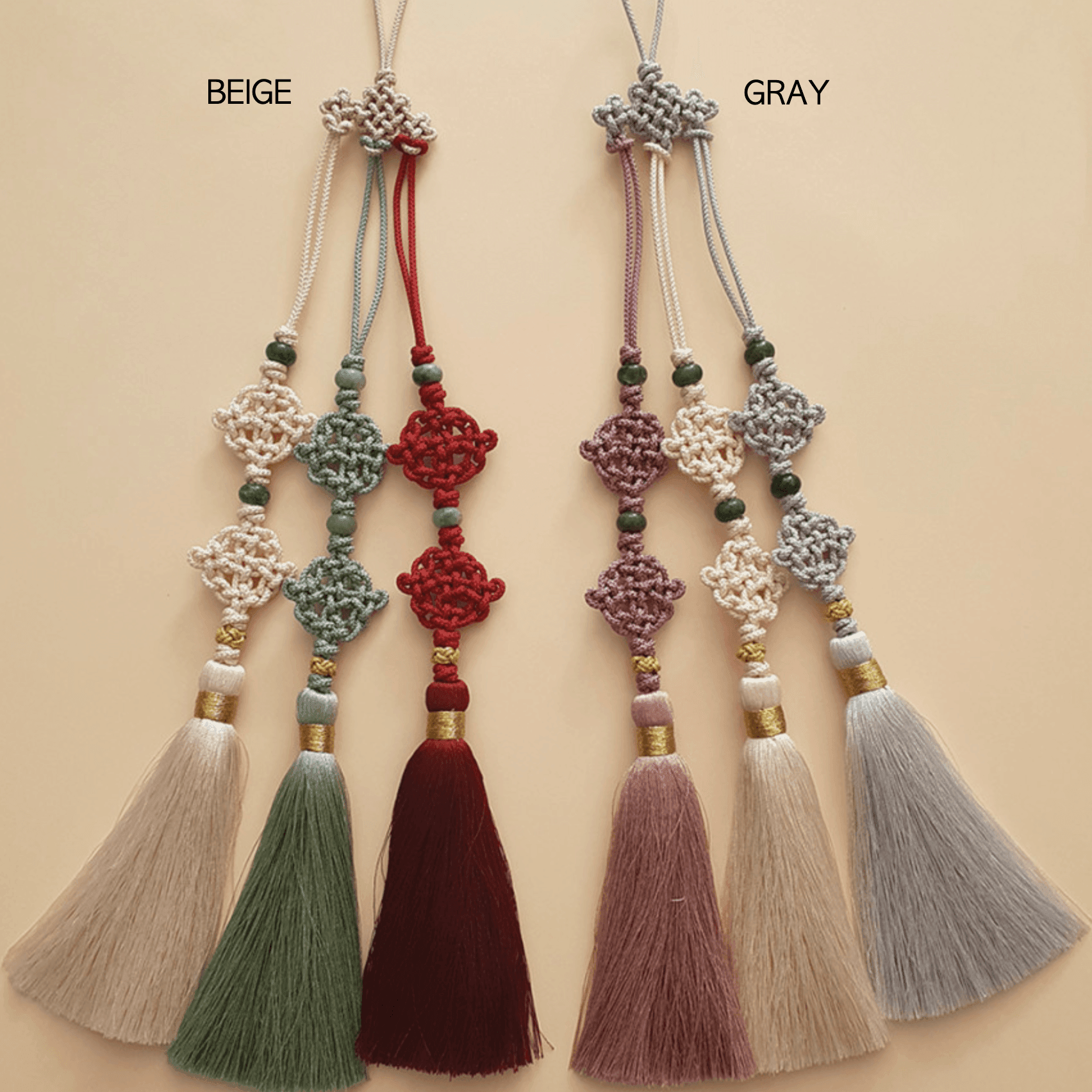 Jade Trio Tassel Norigae - Native Korean