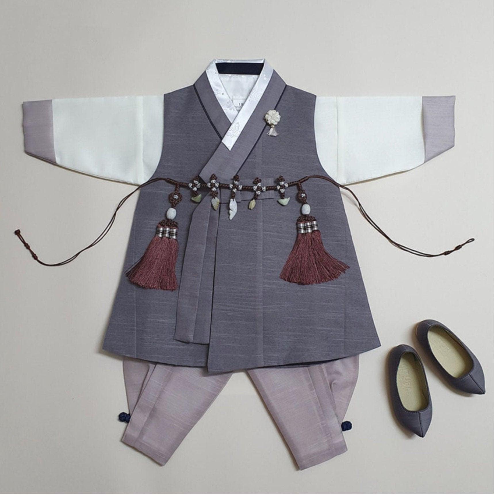 Jungmin Gray Boy Hanbok (100D-10YR) - Native Korean
