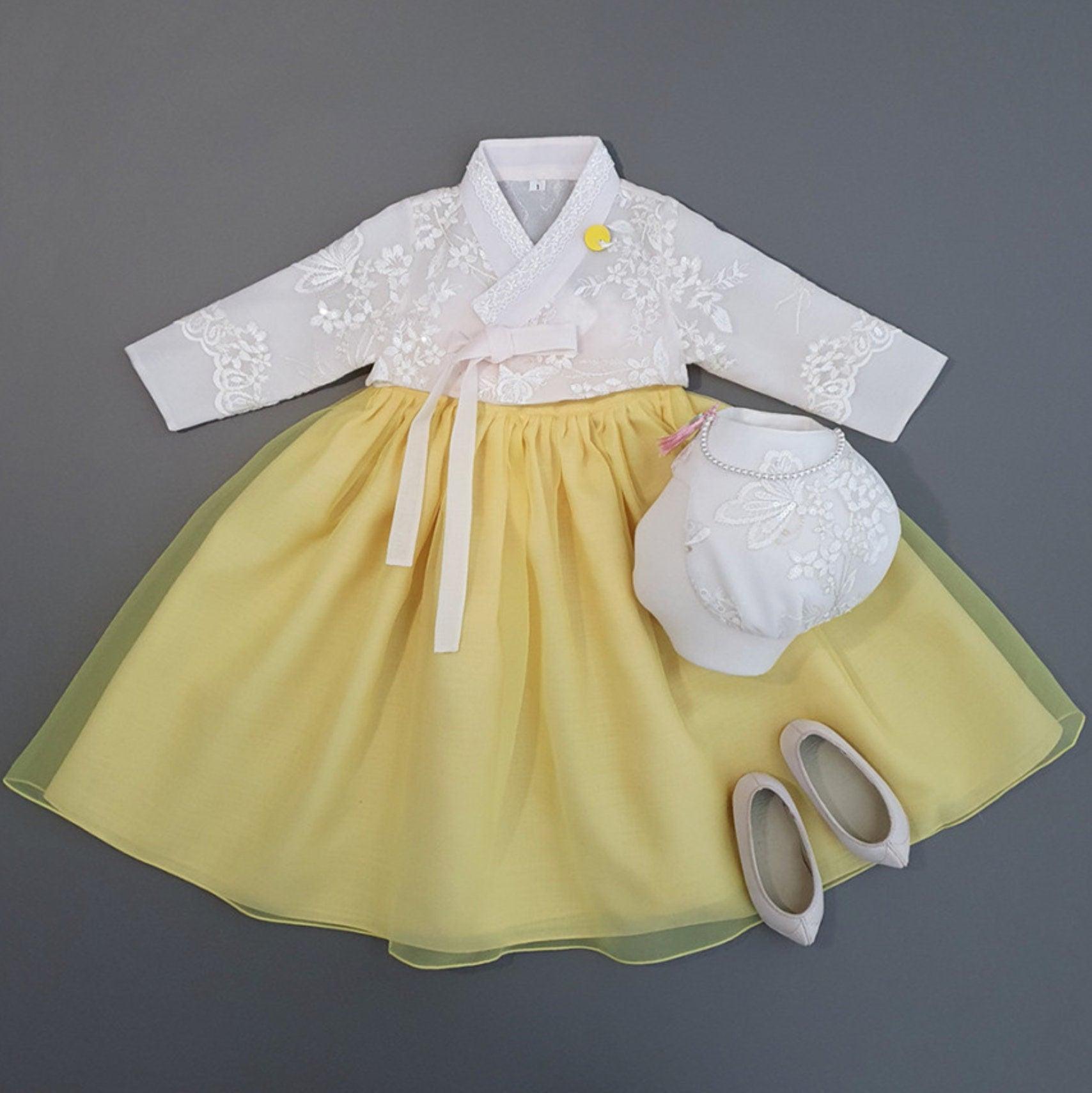 Lunar Yellow Dress Girl Hanbok (1-10YR) - Native Korean
