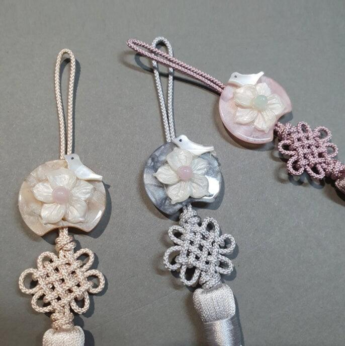 Mini Bird Flower Tassel Brooch - Native Korean