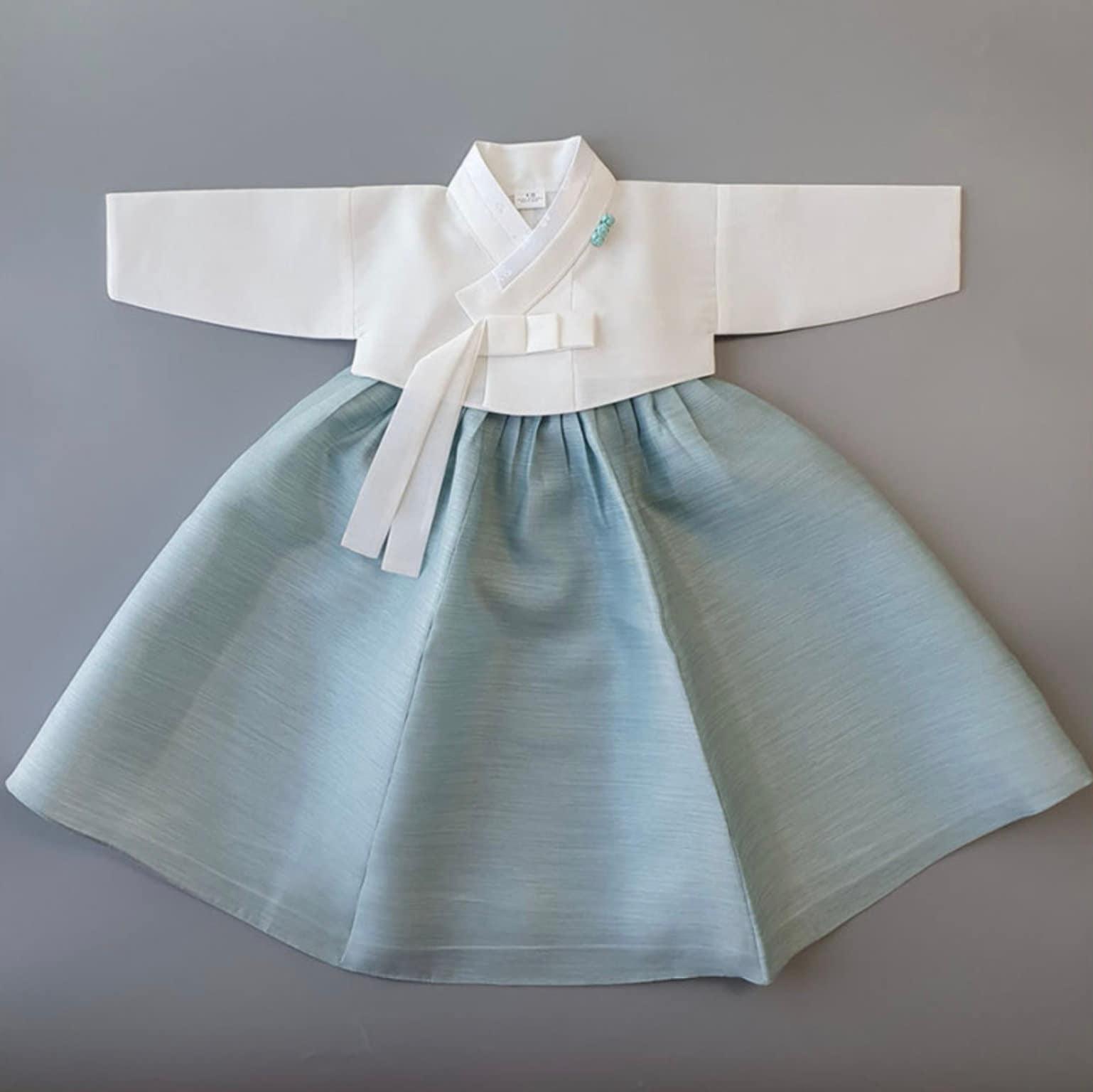 Pure Mint Girl Hanbok (100D-8YR) - Native Korean