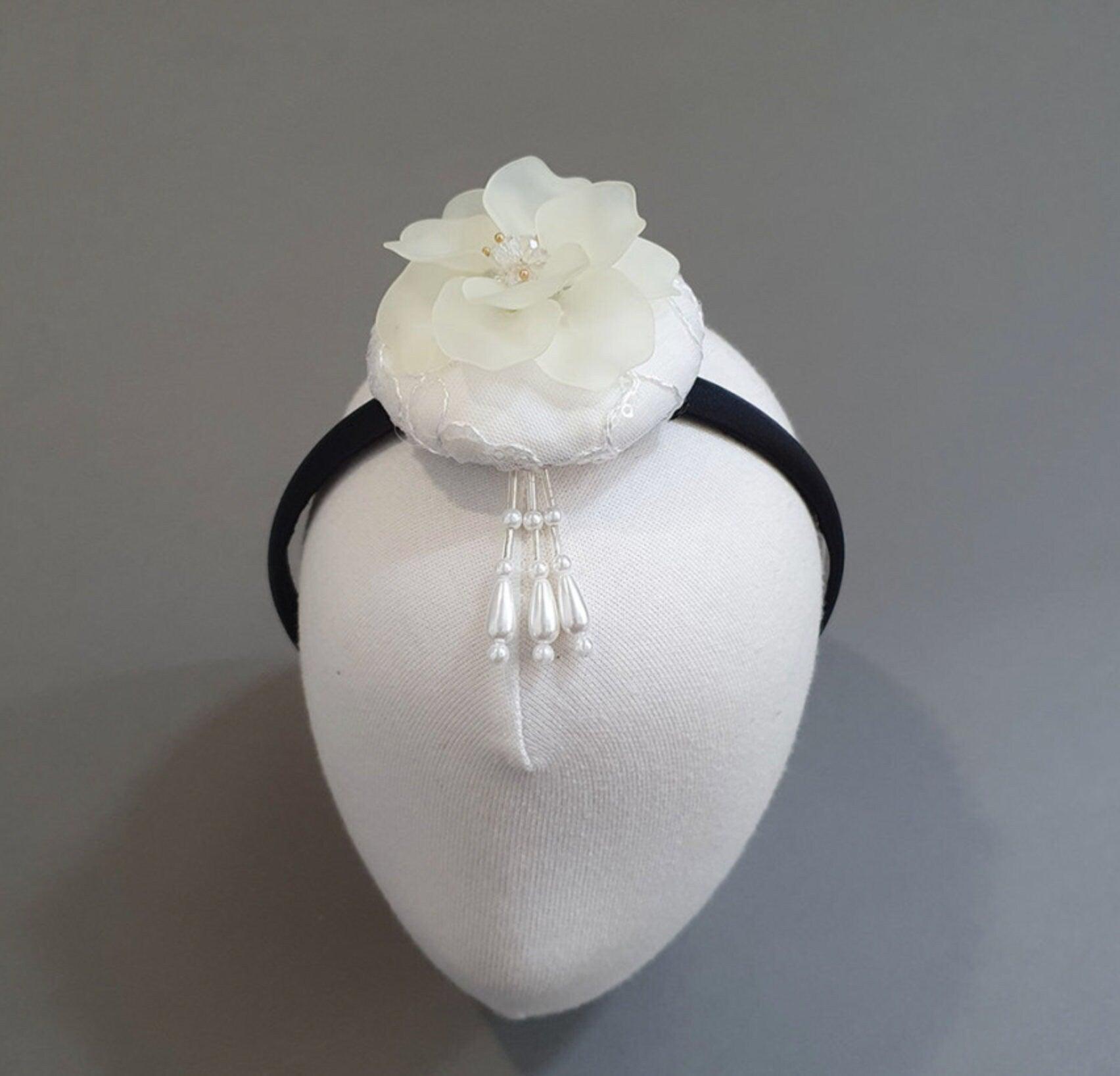 Pure Yellow Beads Flower Hairband - Native Korean
