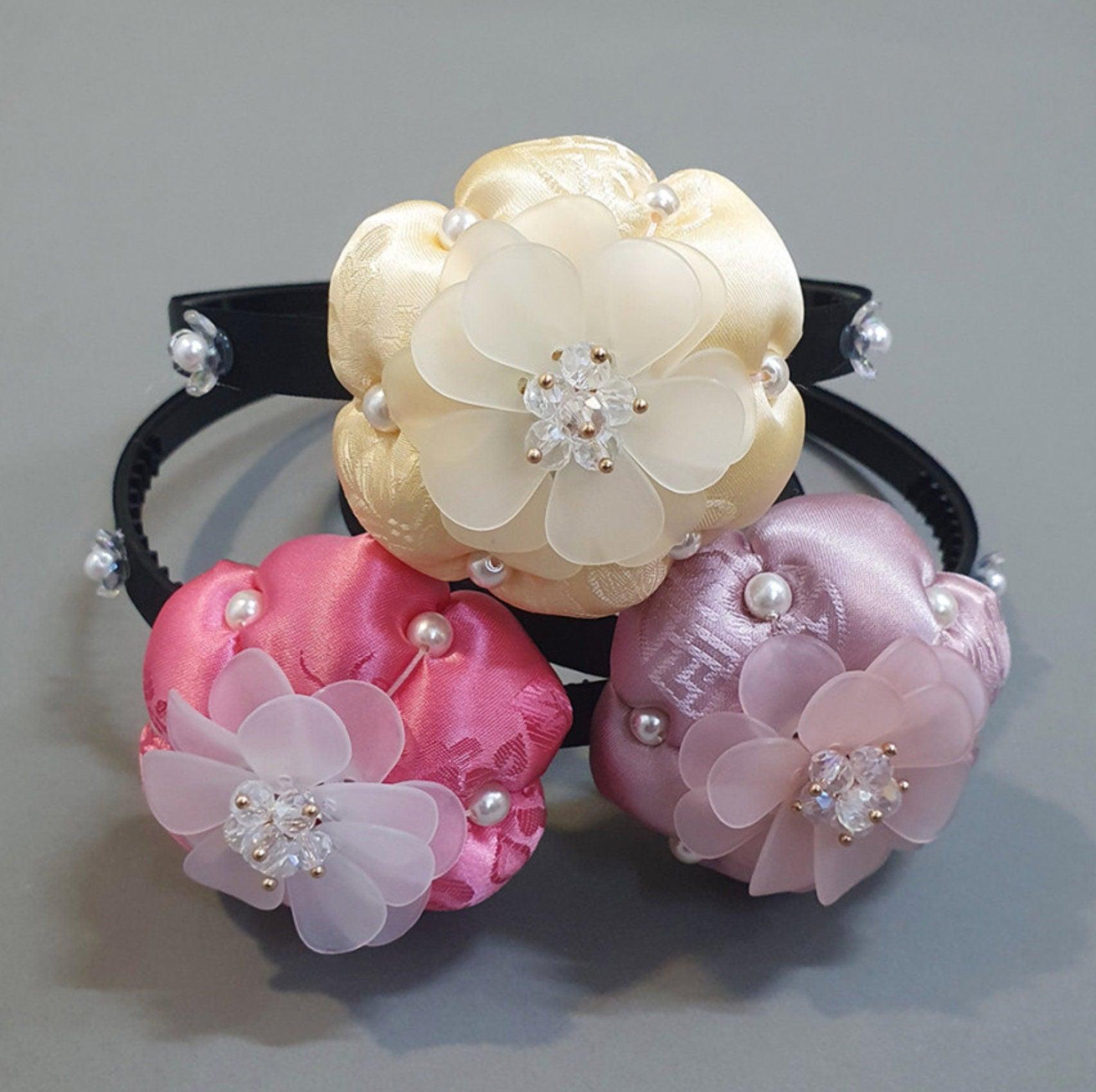 Satin Floral Pumpkin Headband - Native Korean