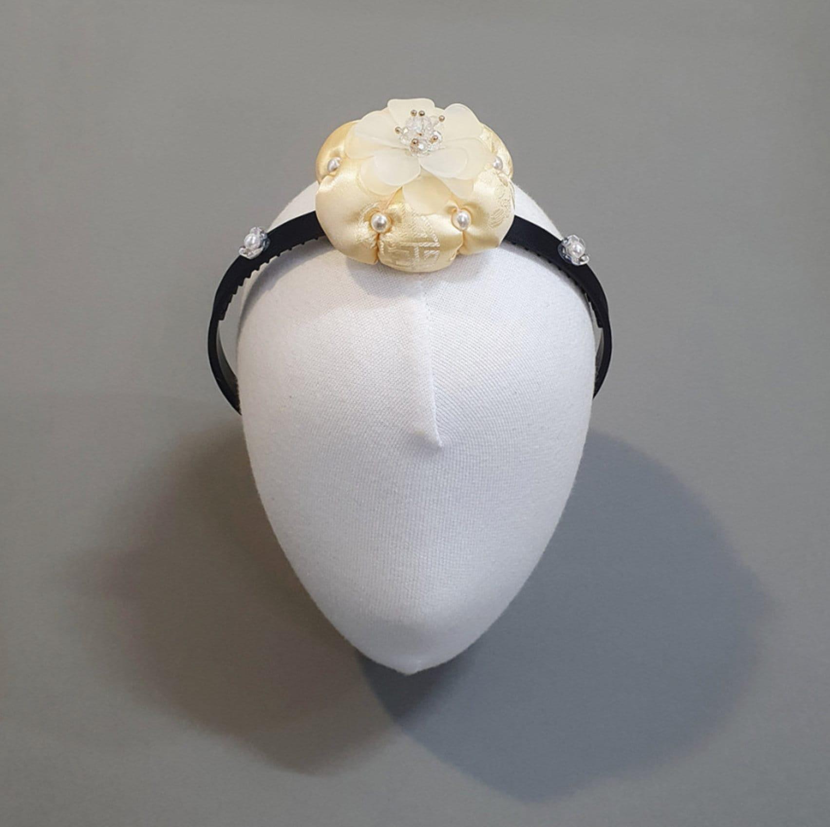 Satin Floral Pumpkin Headband - Native Korean
