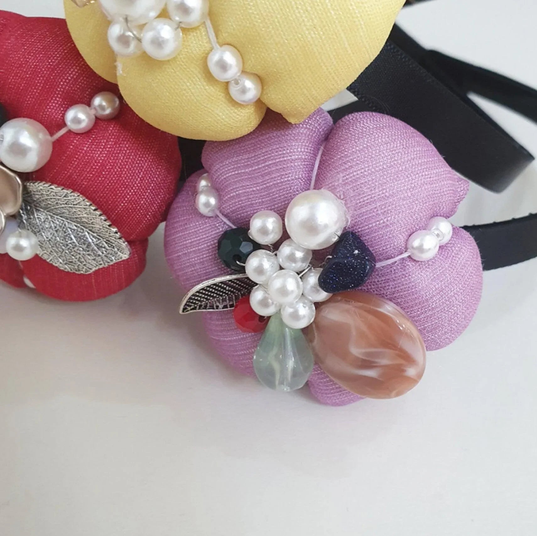 Stone Floral Pumpkin Headband - Native Korean