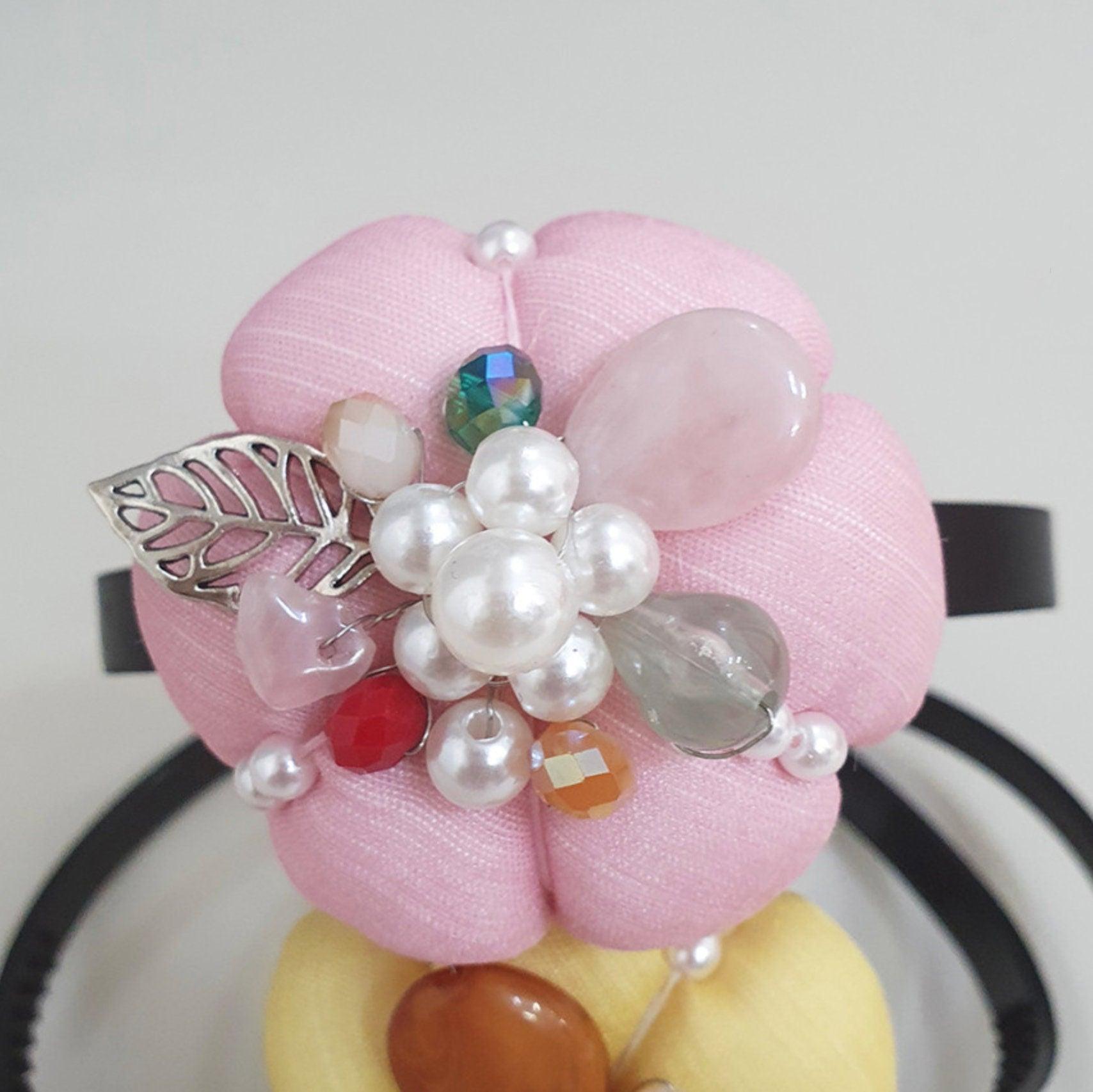 Stone Floral Pumpkin Headband - Native Korean