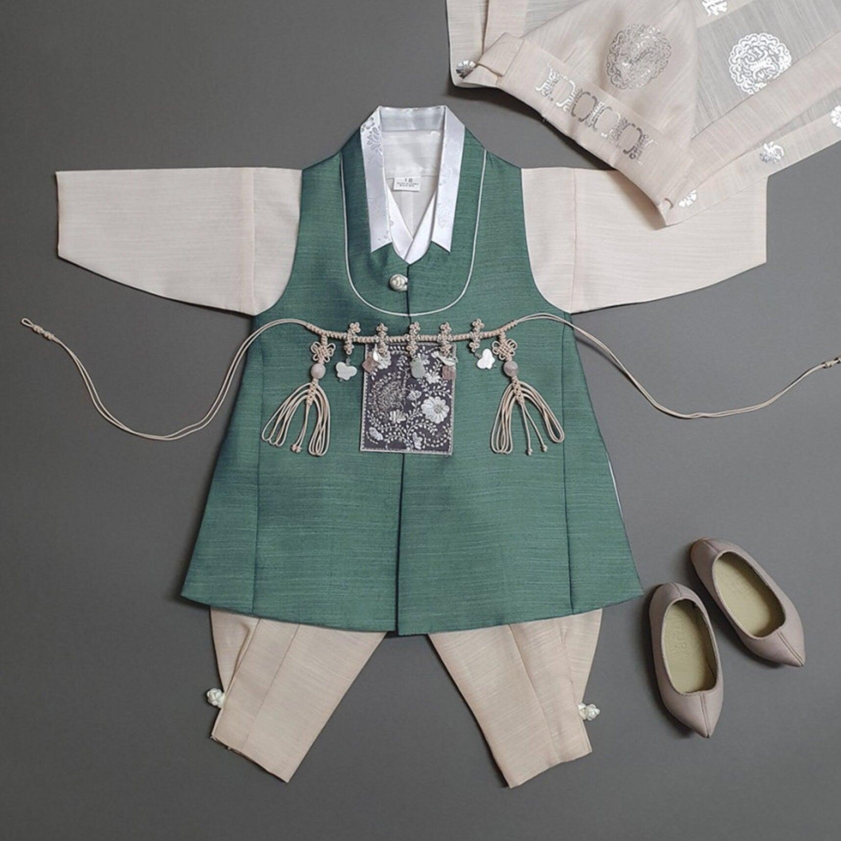 Sungjin Green Boy Hanbok (100D-10YR) - Native Korean