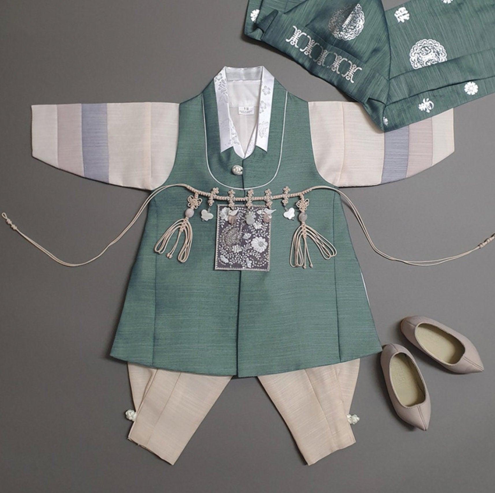 Sungjin Green Boy Hanbok (100D-10YR) - Native Korean