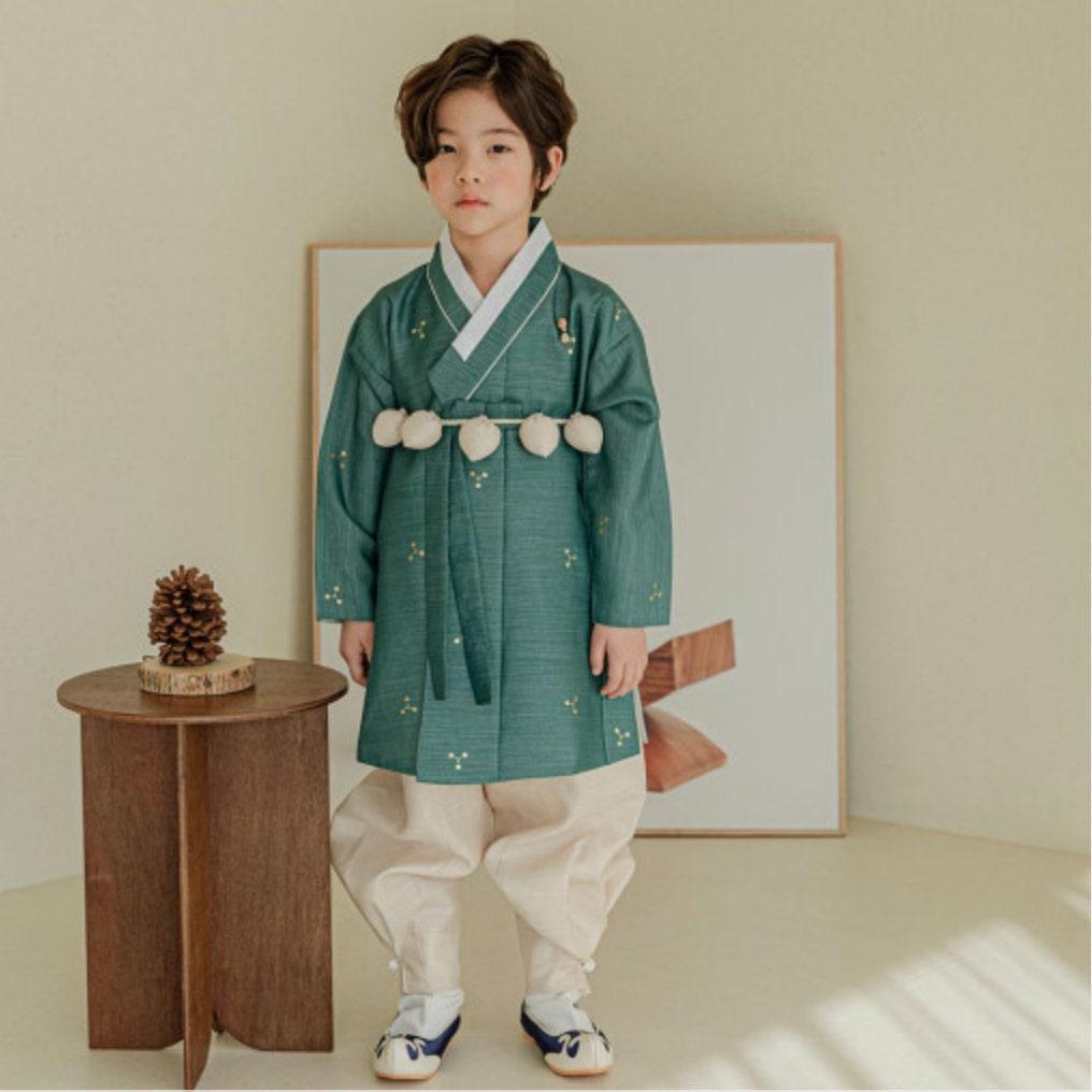 Sungjoon Gold Foil Green Boy Hanbok (100D-10YR) - Native Korean