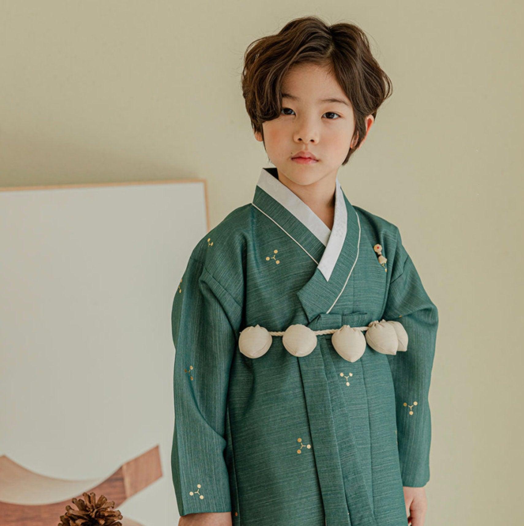 Sungjoon Gold Foil Green Boy Hanbok (100D-10YR) - Native Korean
