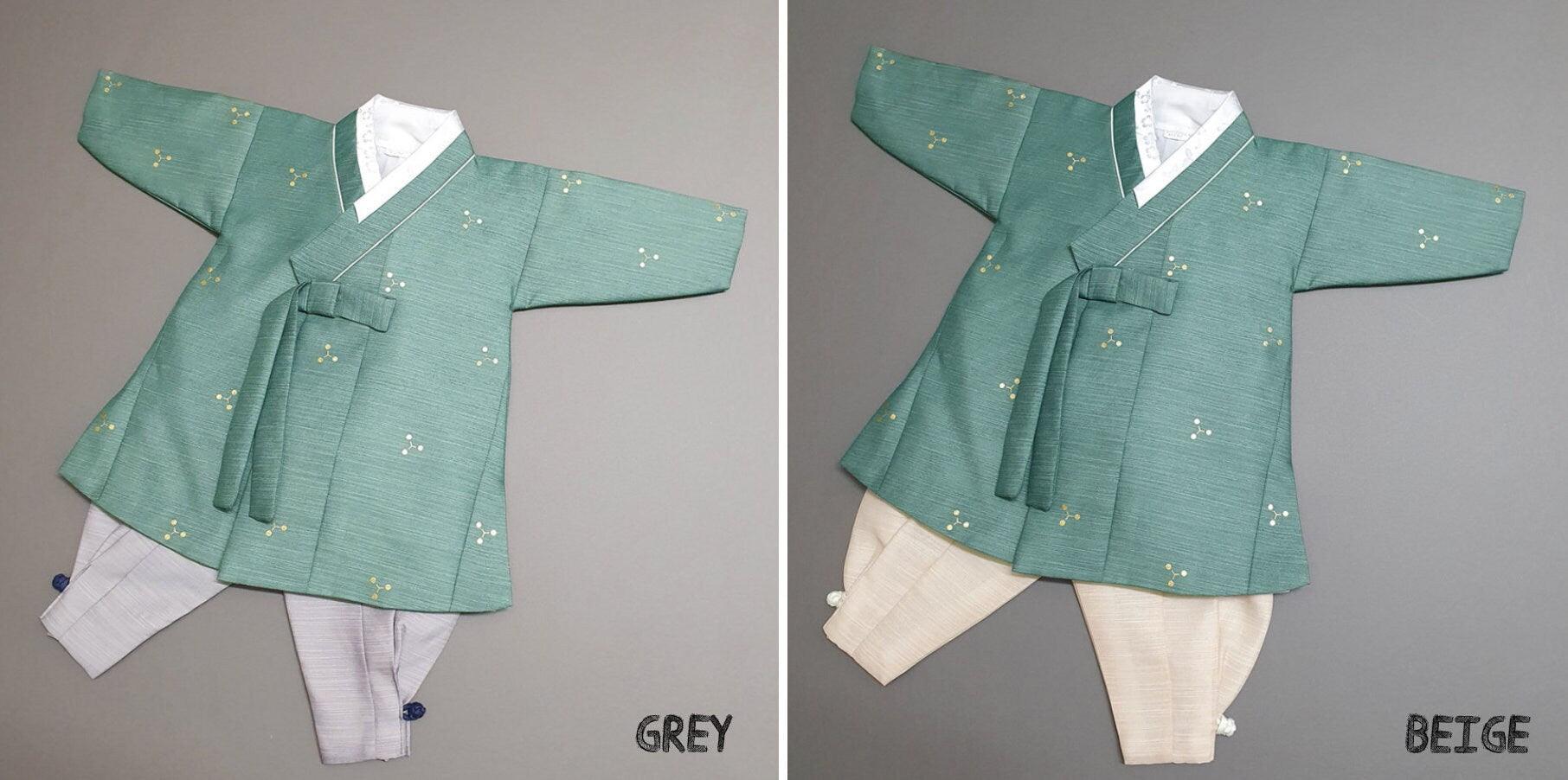 Sungjoon Gold Foil Green Boy Hanbok (100D-10YR) - Native Korean