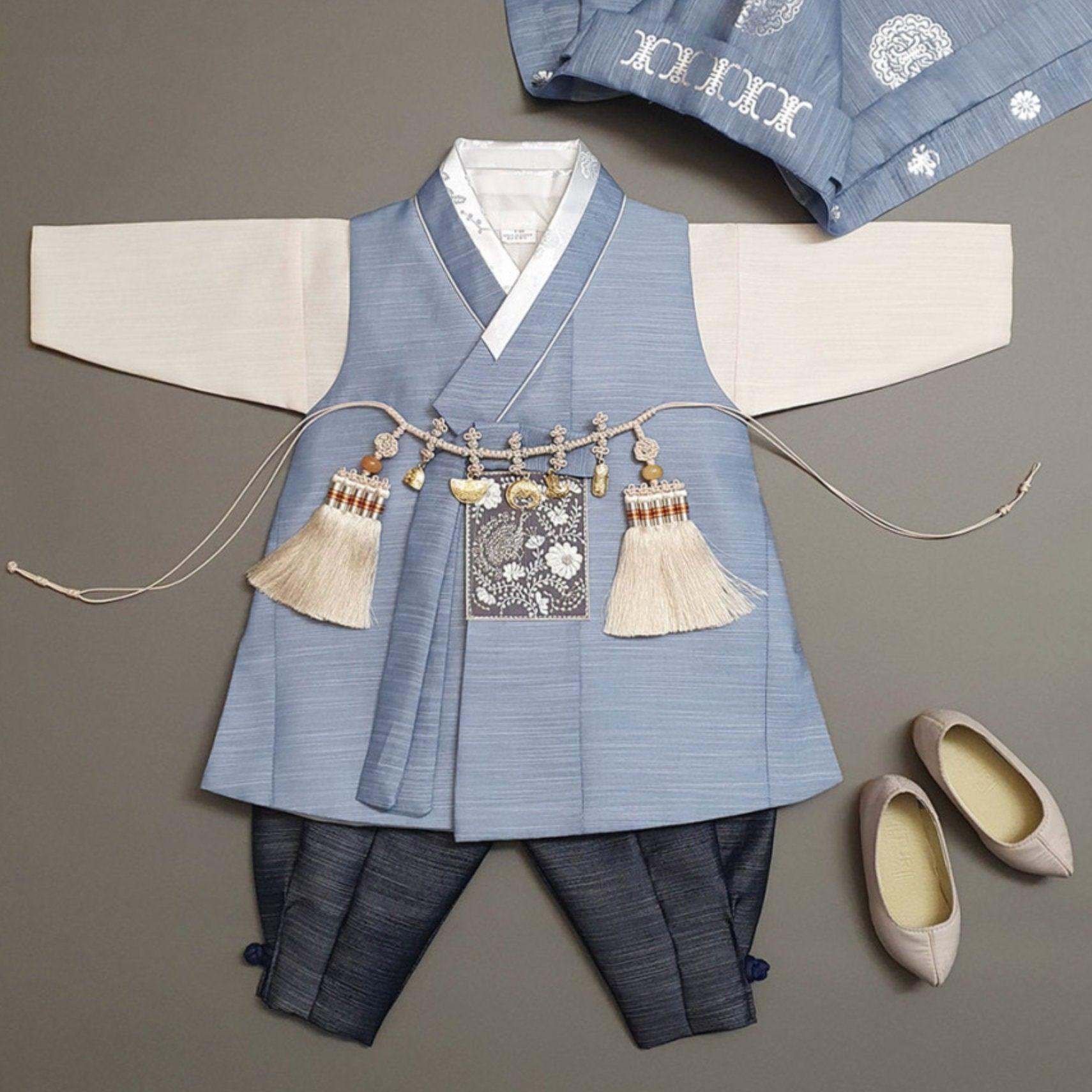 Sungju Indie Blue Solid Boy Hanbok (100D-10YR) - Native Korean