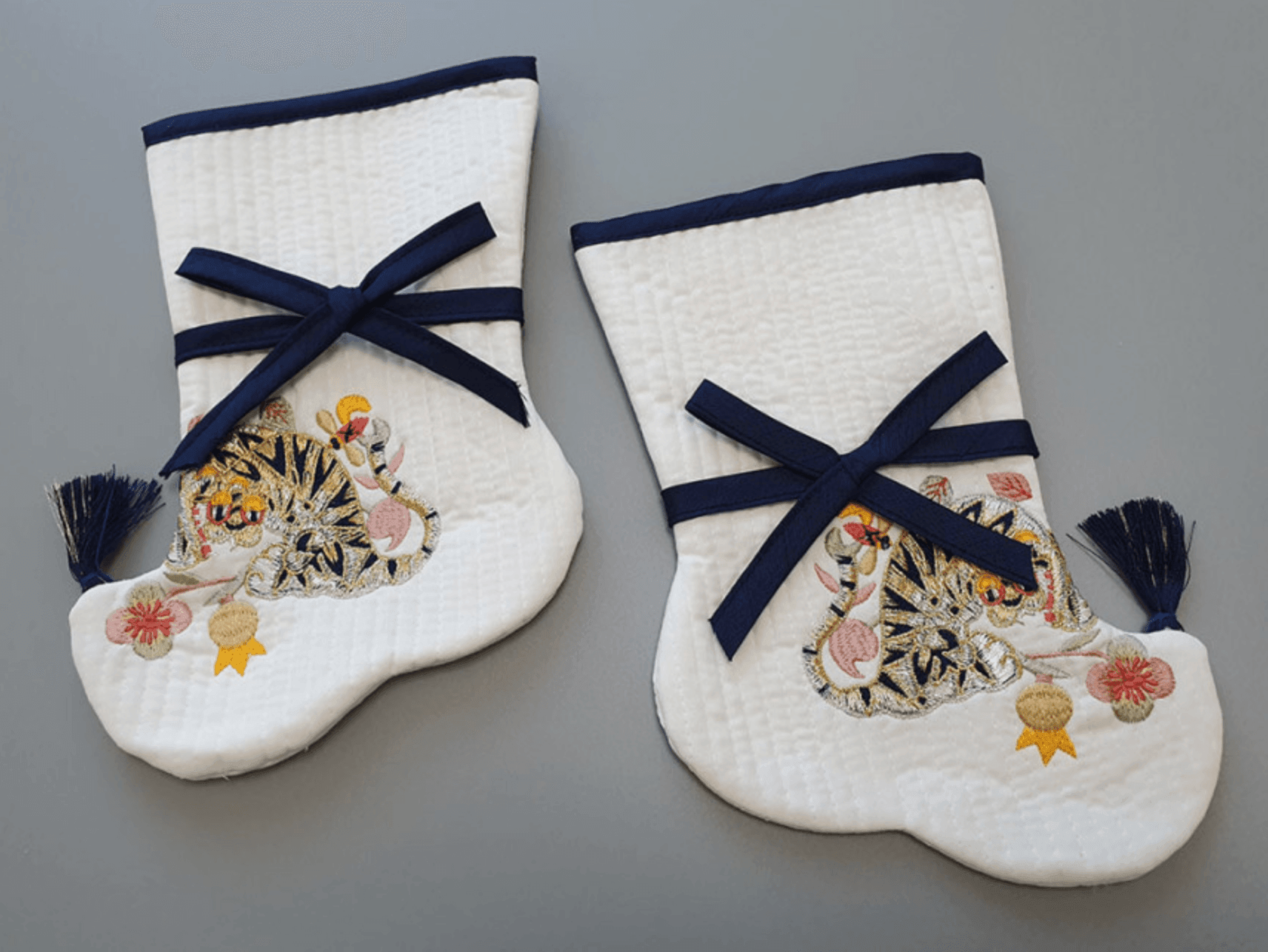 Tiger Quilted Hanbok Socks (2 Colors) - Native Korean