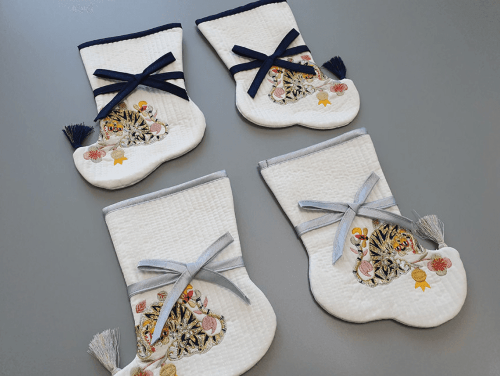 Tiger Quilted Hanbok Socks (2 Colors) - Native Korean