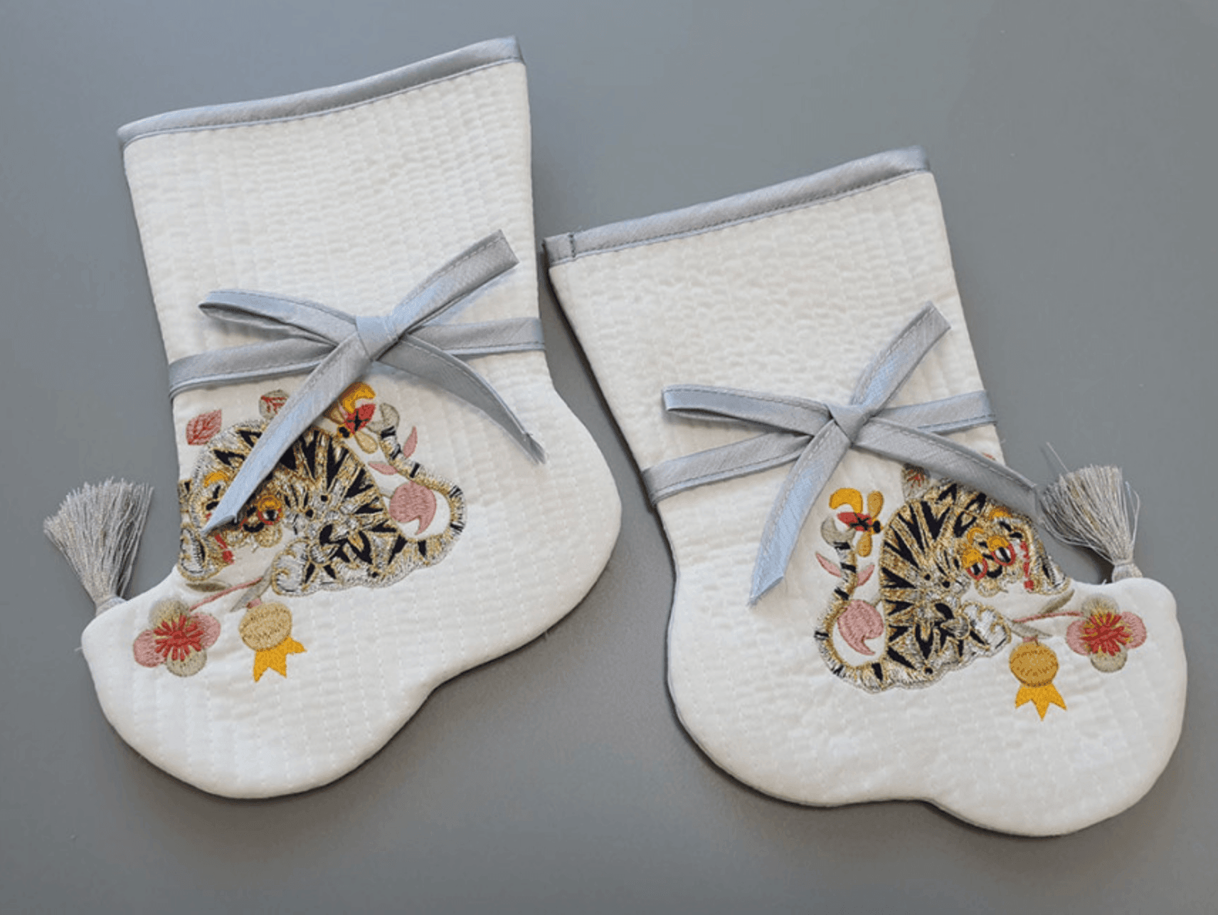 Tiger Quilted Hanbok Socks (2 Colors) - Native Korean