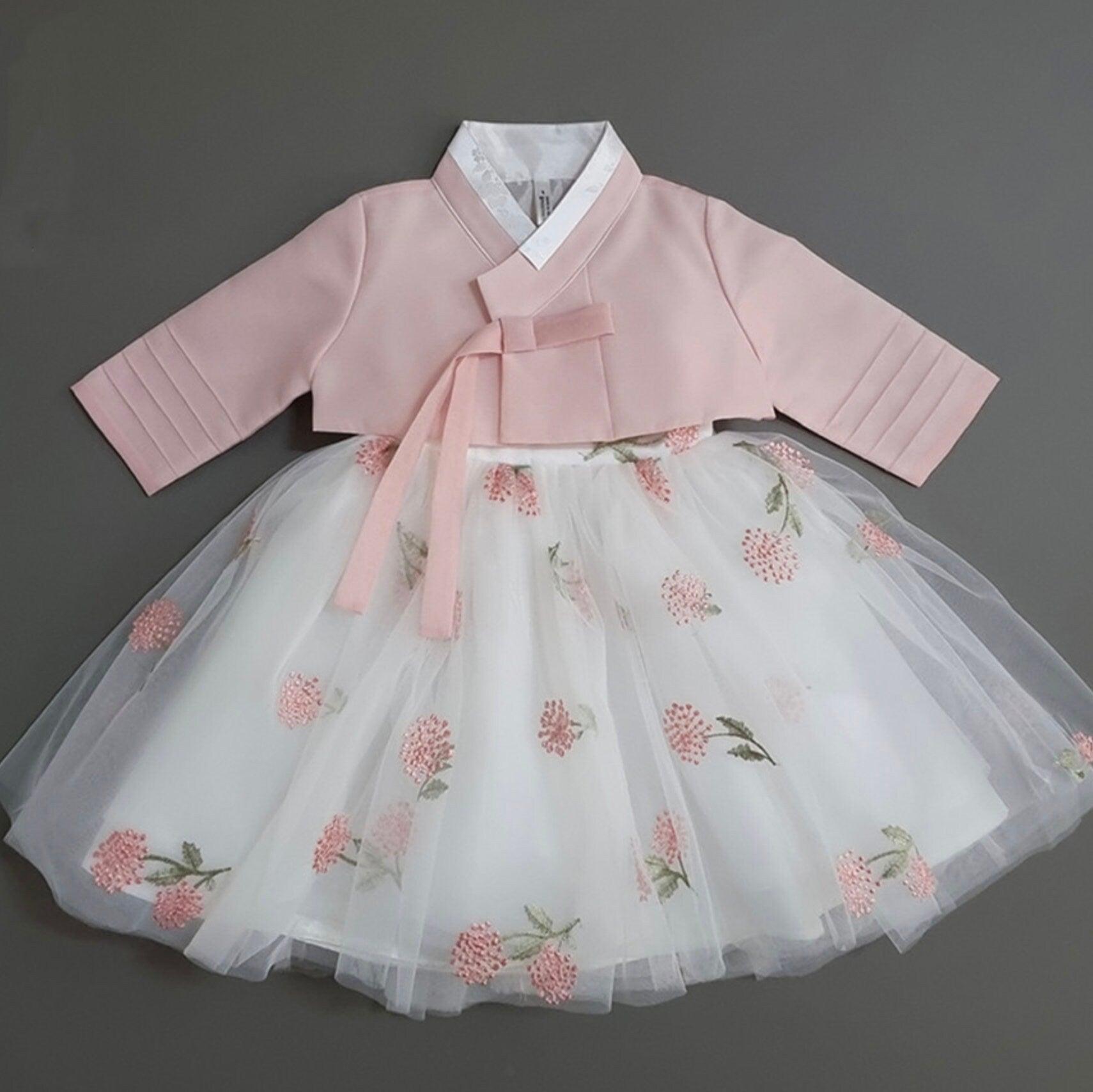 Xia Pink Dress Girl Hanbok (100D-8YR) - Native Korean