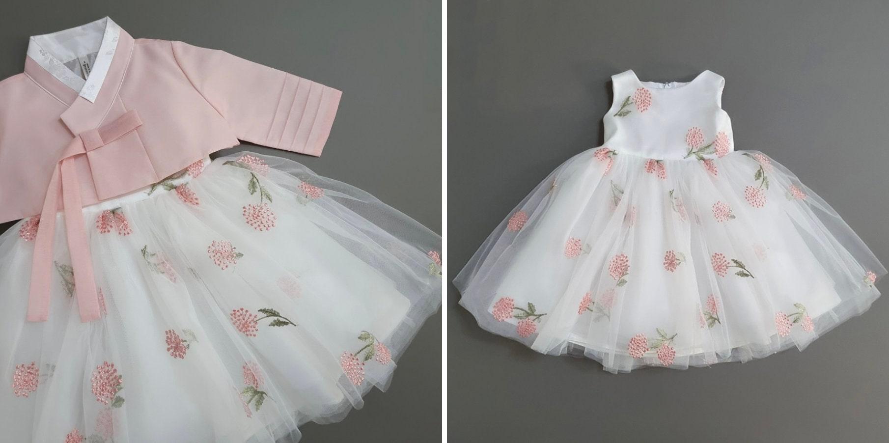 Xia Pink Dress Girl Hanbok (100D-8YR) - Native Korean