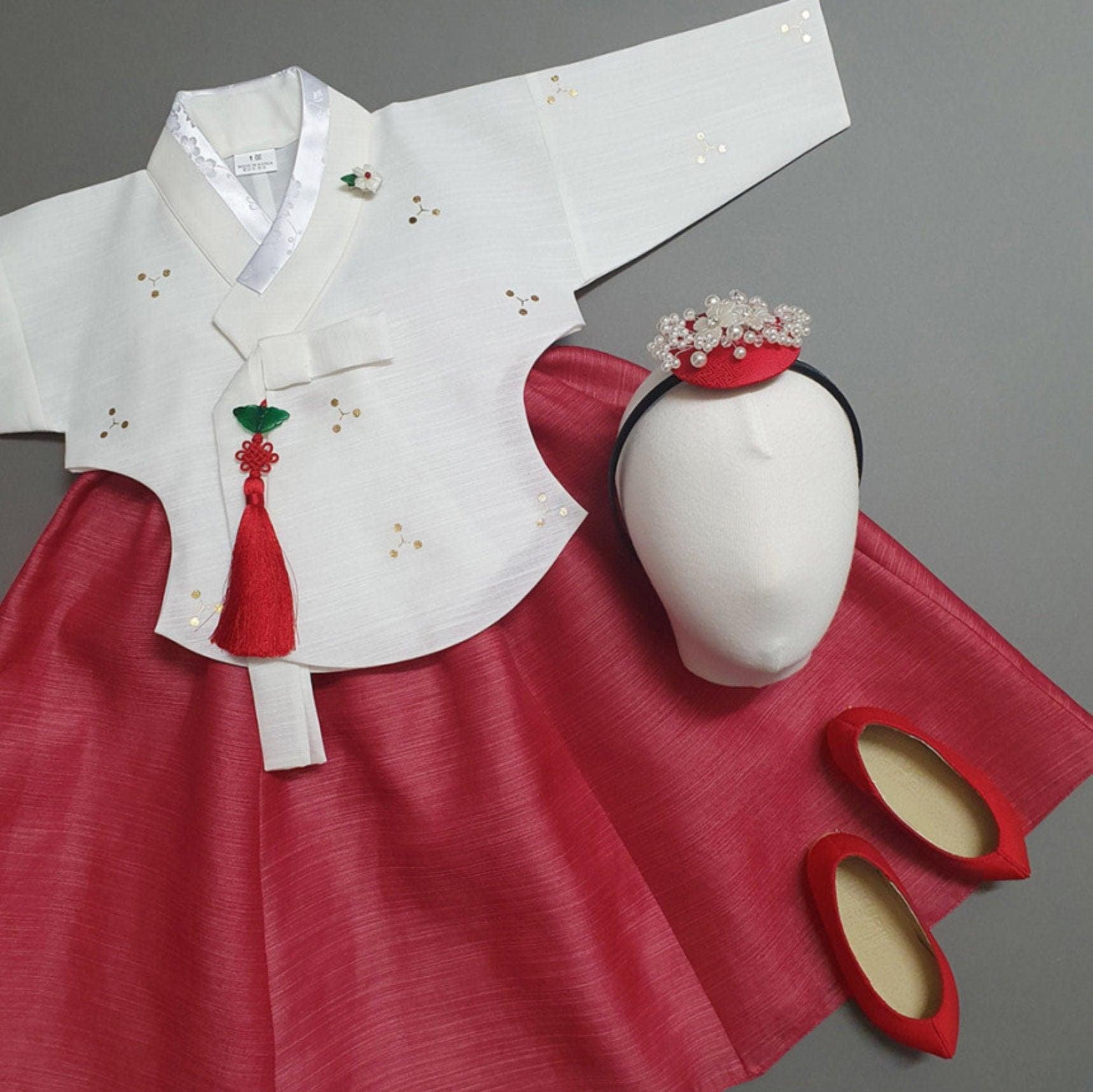 Yejin Gold foil Dangui-4 Colors Pink Girl Hanbok (100D-15YR) - Native Korean