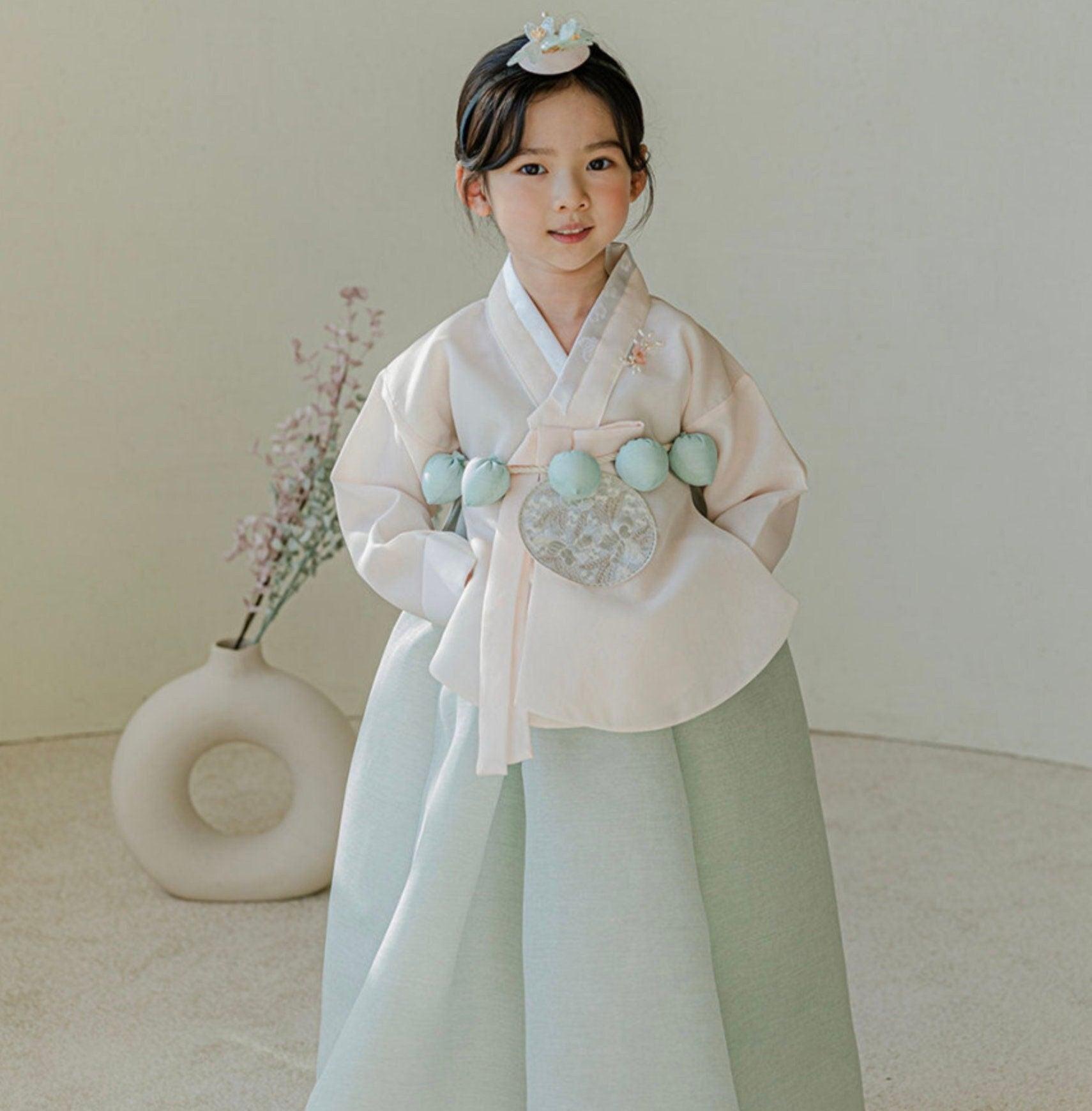 Yujin Dangui Green Girl Hanbok (100-15YR) - Native Korean