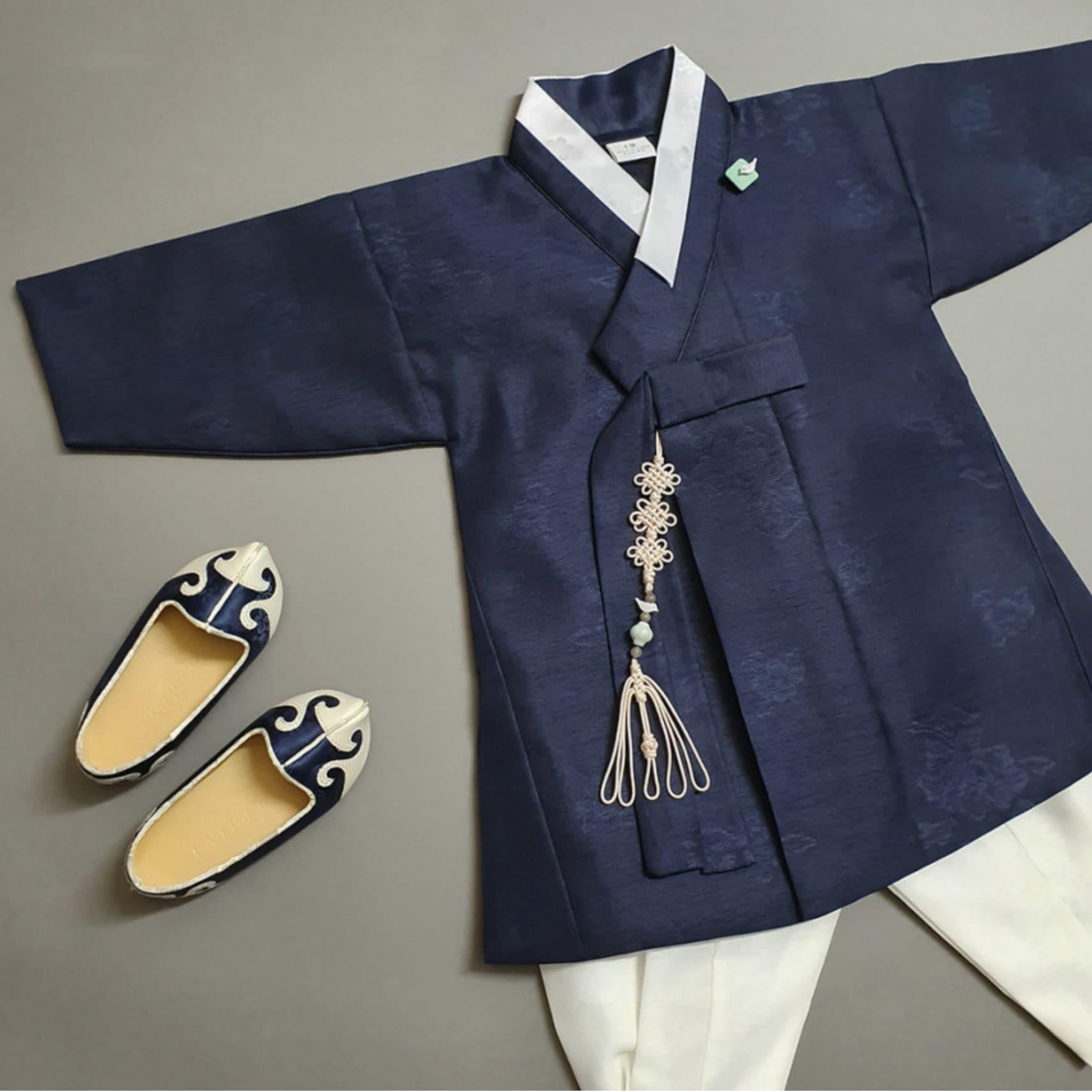Yunwoo Navy Boy Hanbok (100D-8YR) - Native Korean