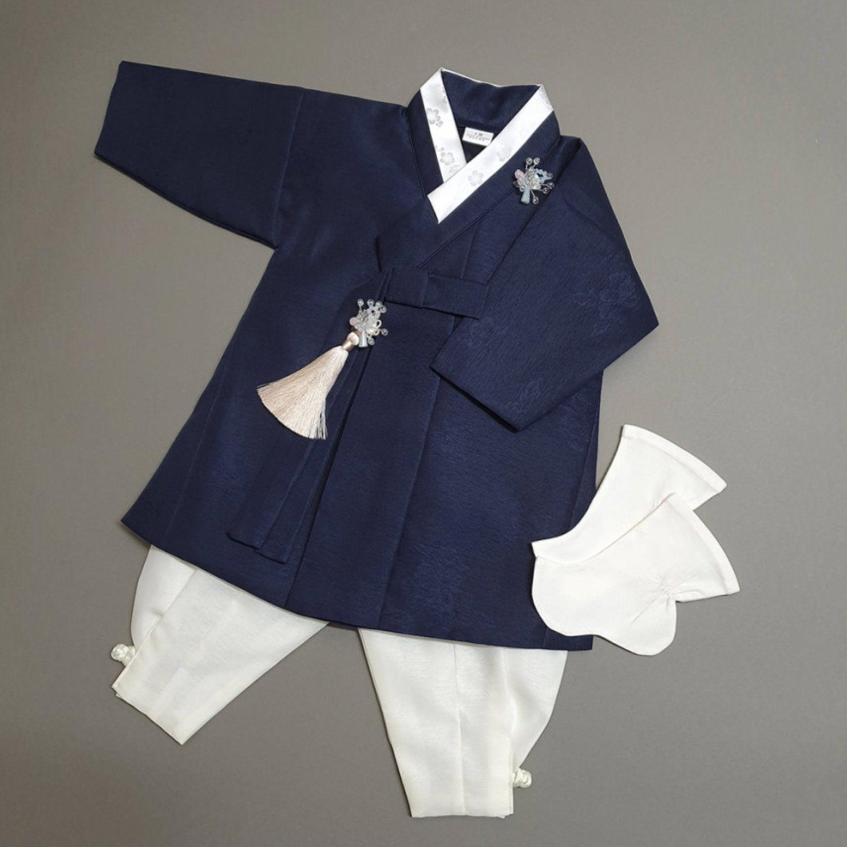 Yunwoo Navy Boy Hanbok (100D-8YR) - Native Korean