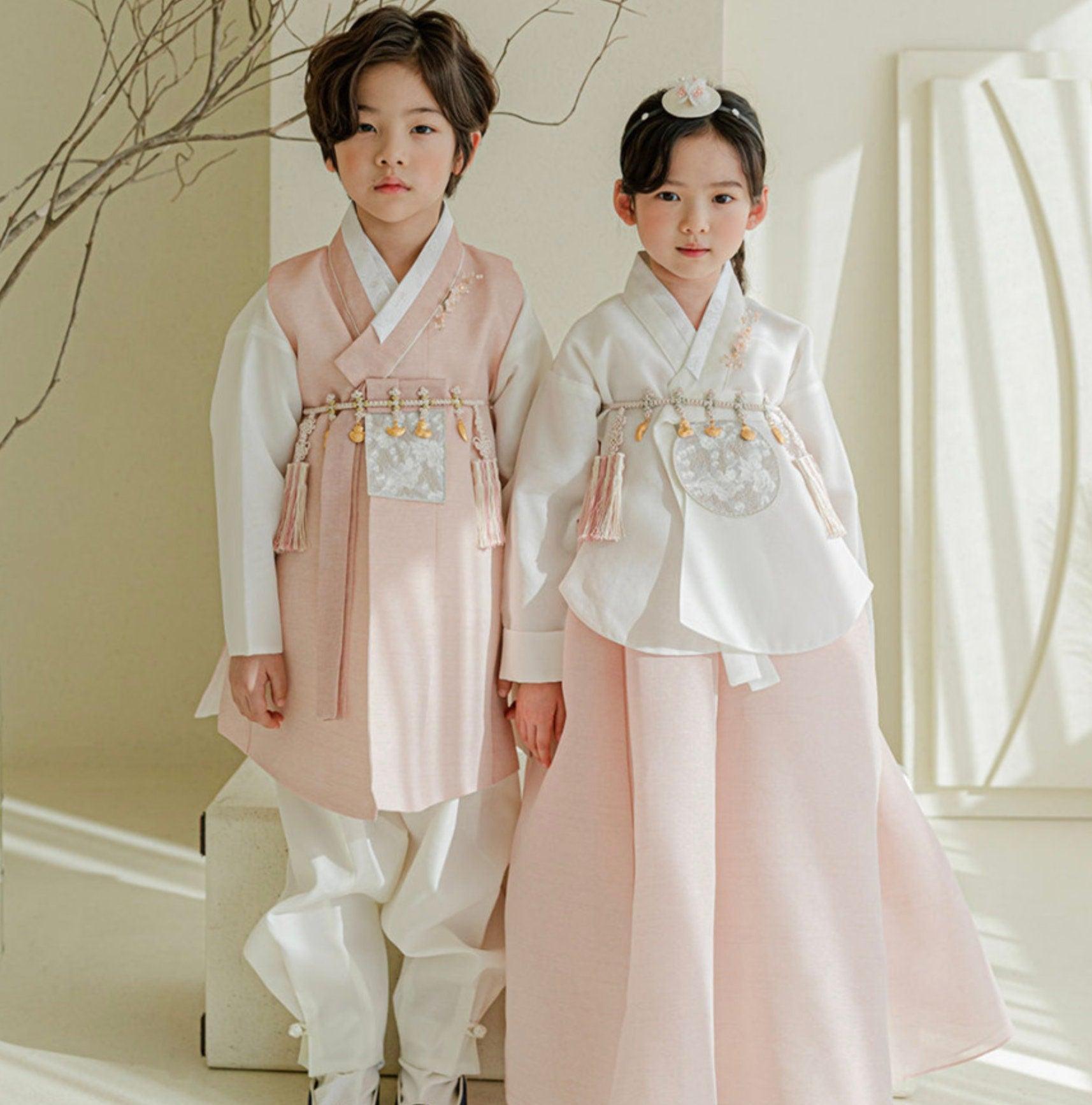 Yusin Coral Solid Boy Hanbok (100D-15YR) - Native Korean