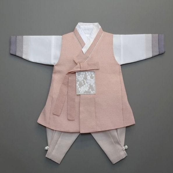 Yusin Coral Stripe Boy Hanbok (100D-15YR) - Native Korean