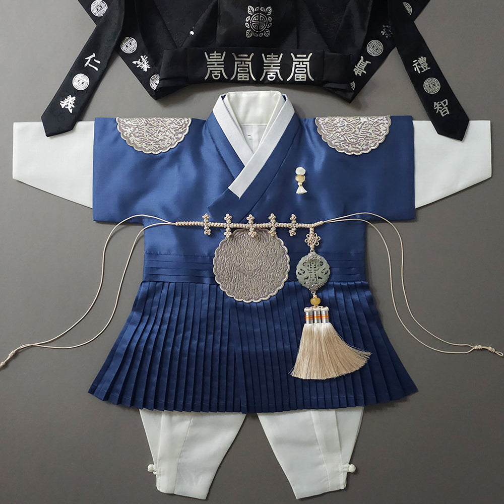 Sungkoon Pleated Blue Boy Hanbok (100D-10YR)