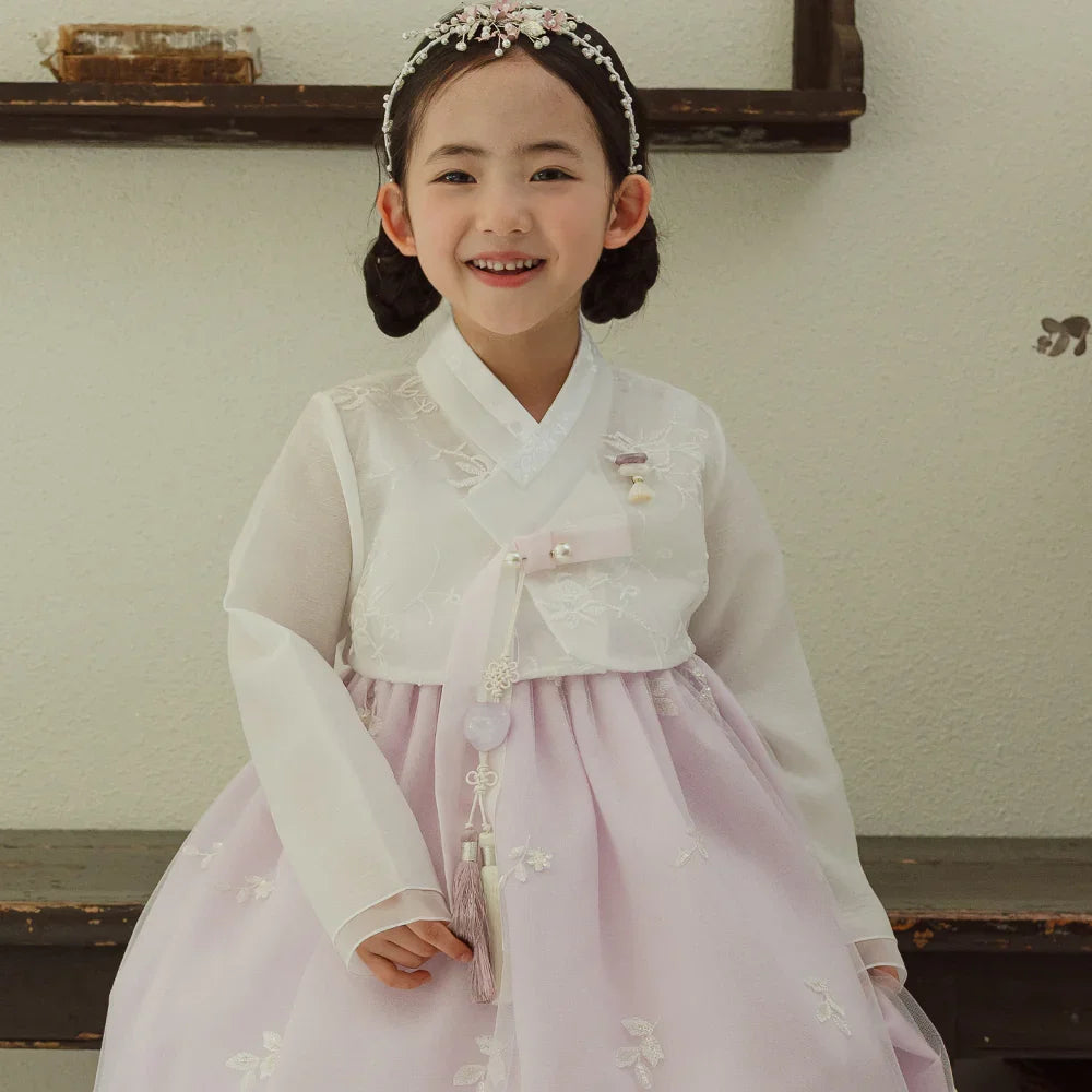 Som Lace Purple Hanbok Dress for Girls | Elegant Korean Dress 2 Som Lace Purple Hanbok Dress for Girls | Elegant Korean Dress 2