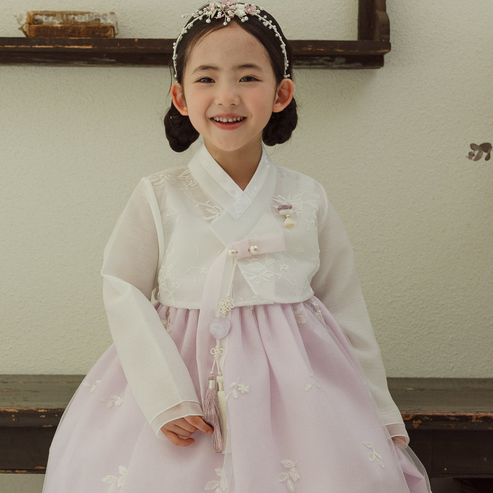 Som Purple Lace Dress Girl Hanbok (1-10YR)