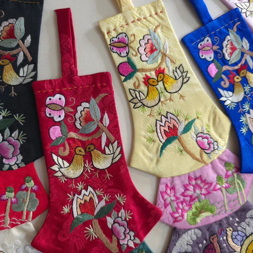 Layered Embroidered Norigae - Native Korean
