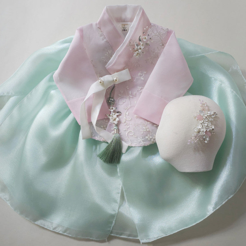 Paige Mint Girl Dress Hanbok