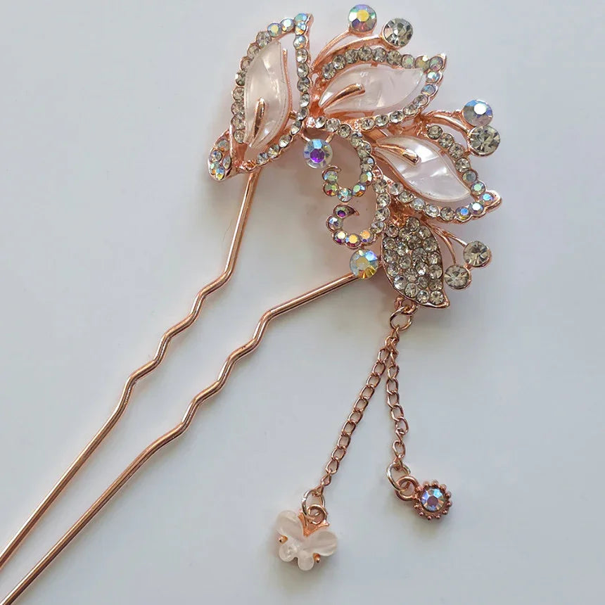 Butterfly Crystal U-Shaped Hairpin