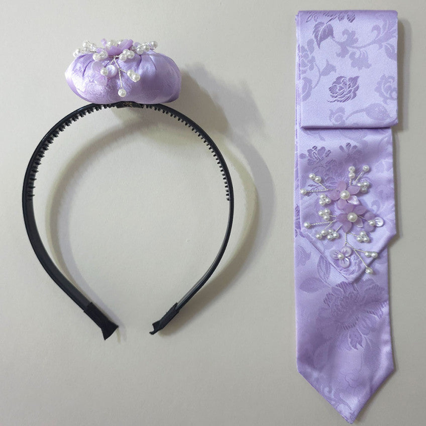 Lavender Pearl Floral Headband
