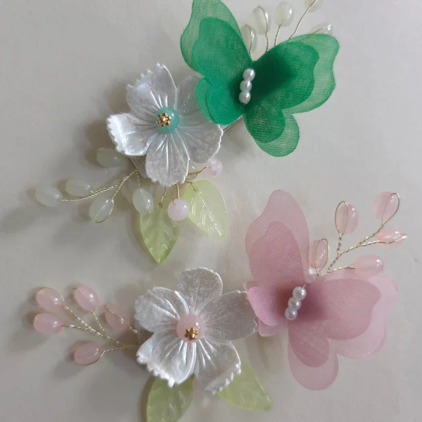 Butterfly & Mother of Pearl Hairpin - Native Korean