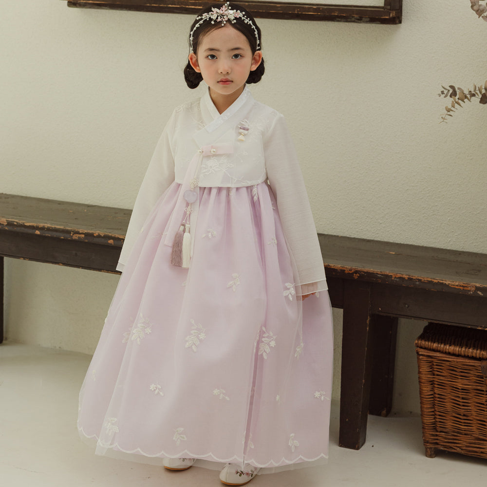 Som Purple Lace Dress Girl Hanbok (1-10YR)