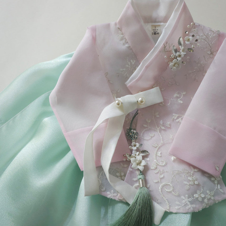 Paige Mint Girl Dress Hanbok