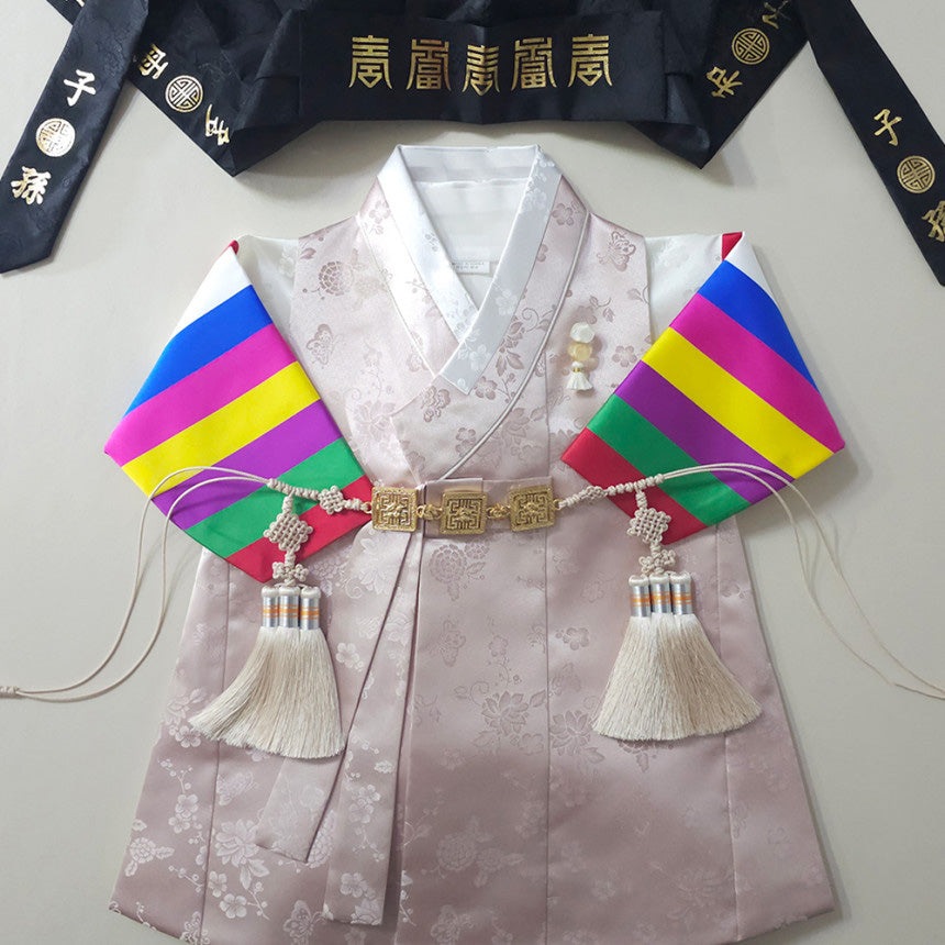 Minjae Saekdong Pink Beige Boy Hanbok (100D-10YR)