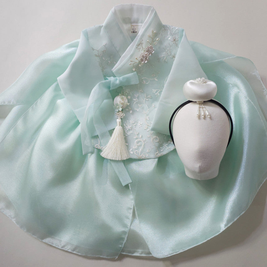 Paige Mint Girl Dress Hanbok