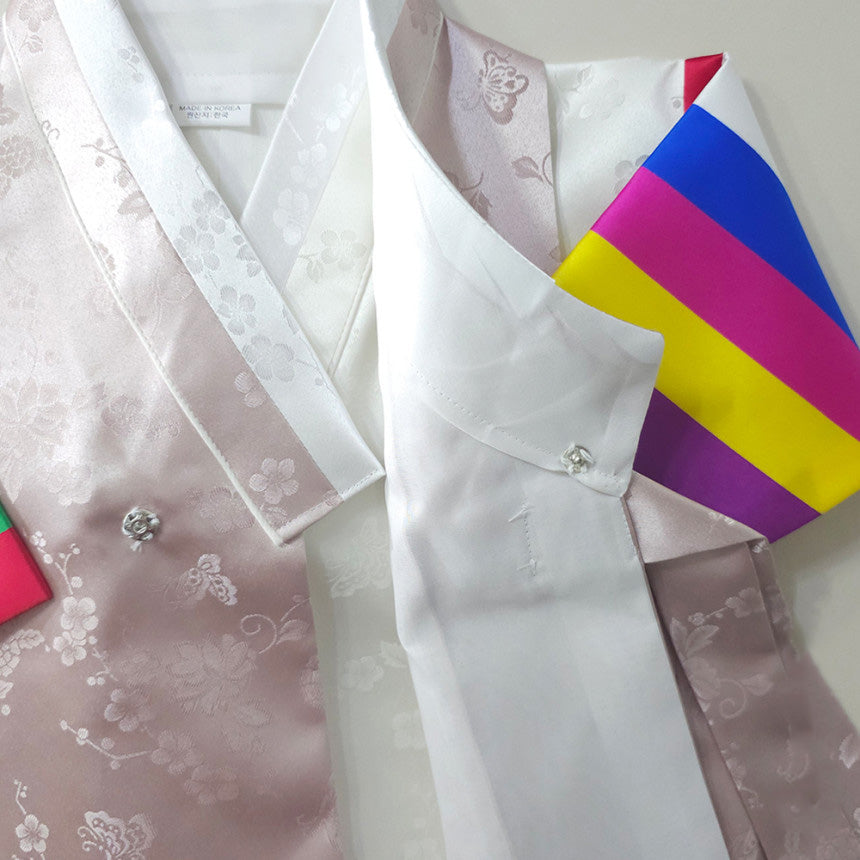 Minjae Saekdong Pink Beige Boy Hanbok (100D-10YR)
