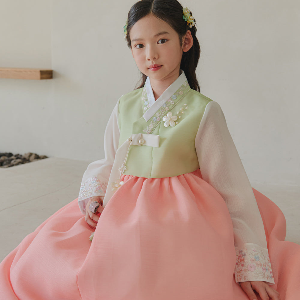 Soyoon Green Coral Girl Hanbok (1-15YR)
