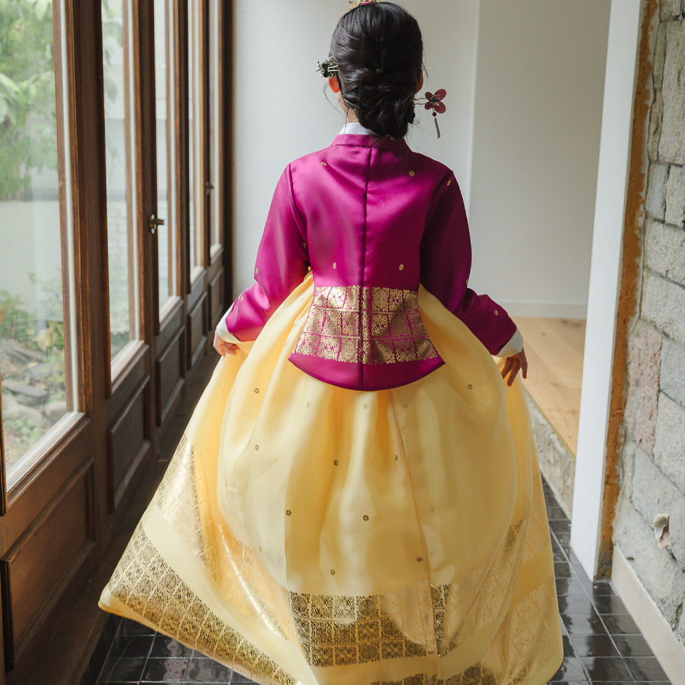 Myoung Magenta Yellow Girl Hanbok (1-10YR)