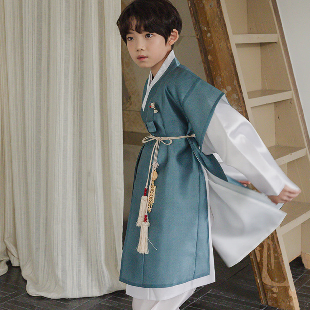 Gunyun Teal Dopo Boy Hanbok (4-10YR)
