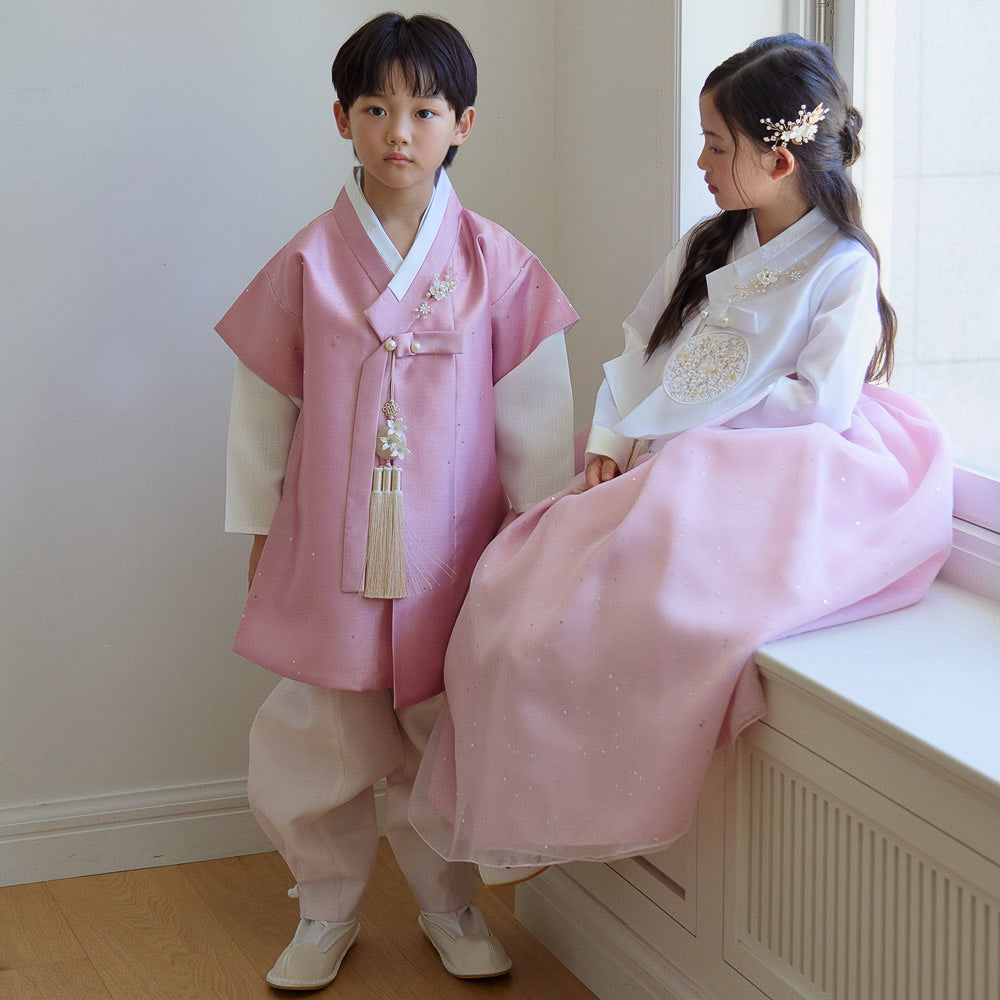 Pearl Pink Girl Hanbok (1-10YR)